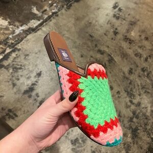 Colorful Crochet Slip-On Mules